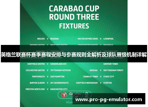 英格兰联赛杯赛季赛程安排与参赛规则全解析及球队晋级机制详解
